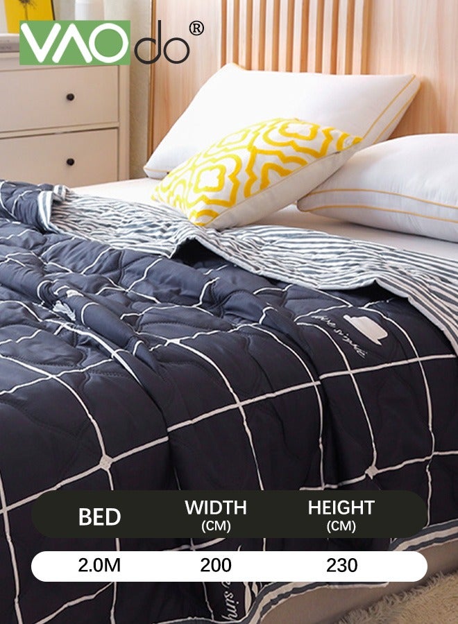 Queen Size Quilt  Overall washable Soft Blanket  Washed Cotton Material Bed Quilt Soft and Breathable Lightweight for Spring Summer Autumn Air-conditioned Room Summer Quilt