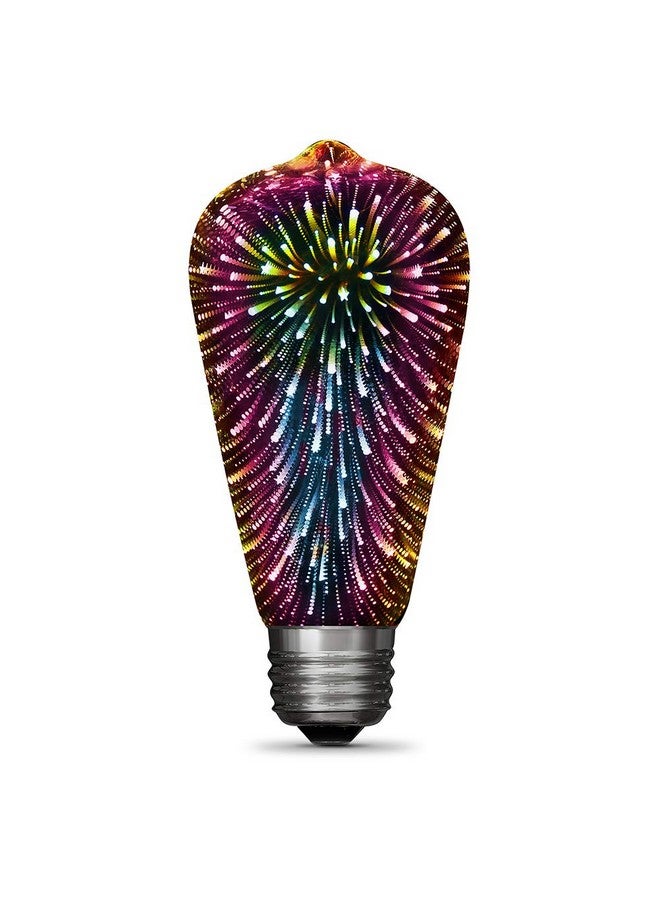 Infinity 3D Fireworks Led Light Bulb St19 Led Bulb St19 Prism Led1 Count (Pack Of 1) Multicolor