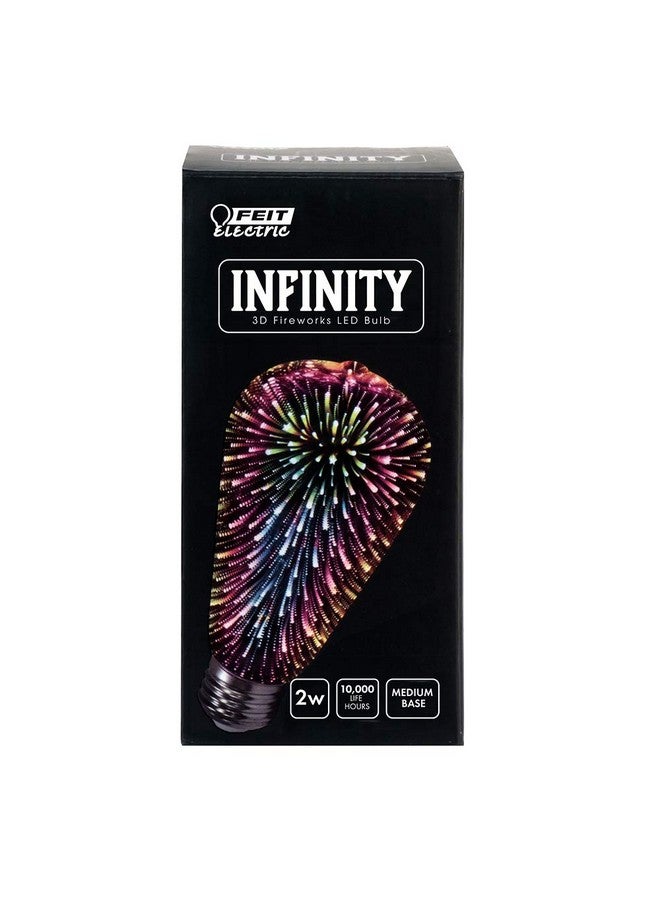 Infinity 3D Fireworks Led Light Bulb St19 Led Bulb St19 Prism Led1 Count (Pack Of 1) Multicolor