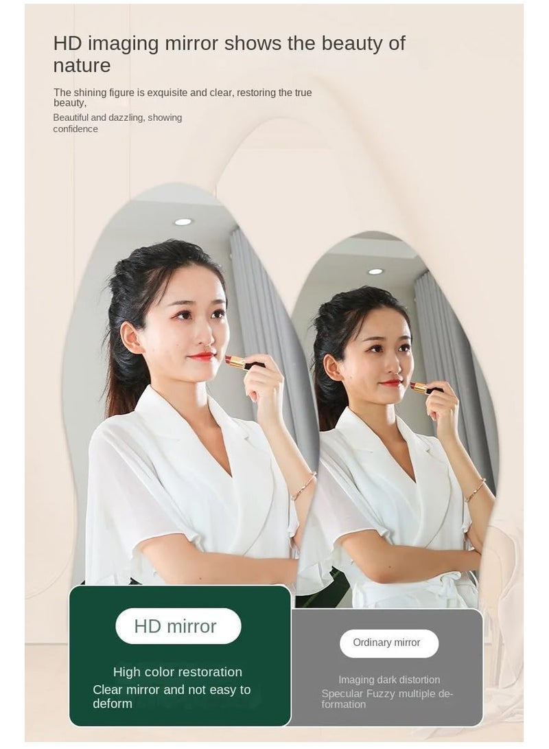 Full Length Mirror, Irregular Wavy Mirror Full Length, Wave Floor Mirror, Full Length Wall Mirror, Wall Mirror Standing Hanging or Leaning Against Wall for Bedroom (Pink)