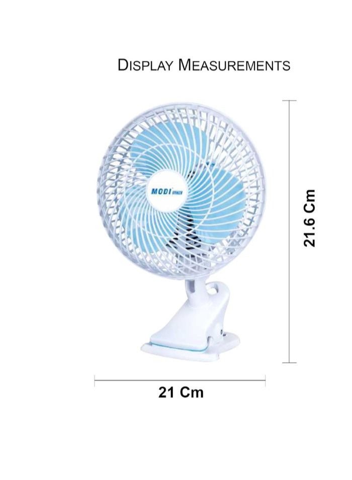 180° Mini Clip Fan MODI - 6 Inch Portable Desktop Electric Fan with Sturdy Clip and Quiet Operation