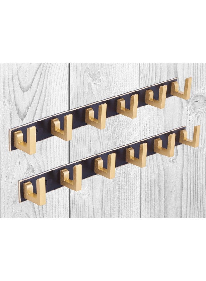 Pack Of 2Exclusive Extra Long 40 Cm Gold Black 6 Pin Metal Cloth Hangers For Wall Door Cloth Hook Bathroom Wall Hooks Rail For Hanging Clothestowel Bathroom Accessories