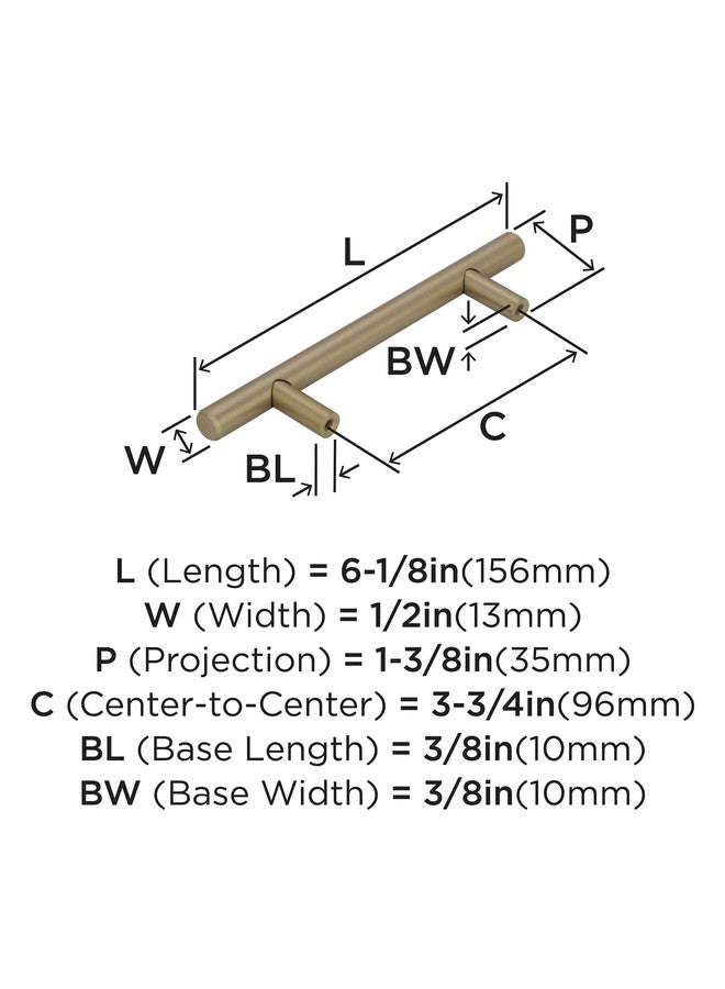 Bar Pulls 33/4 In (96 Mm) Centertocenter Golden Champagne Cabinet Pull 10 Pack