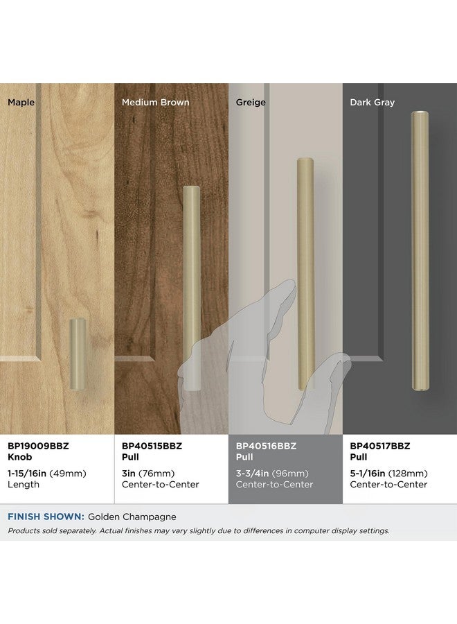 Bar Pulls 33/4 In (96 Mm) Centertocenter Golden Champagne Cabinet Pull 10 Pack