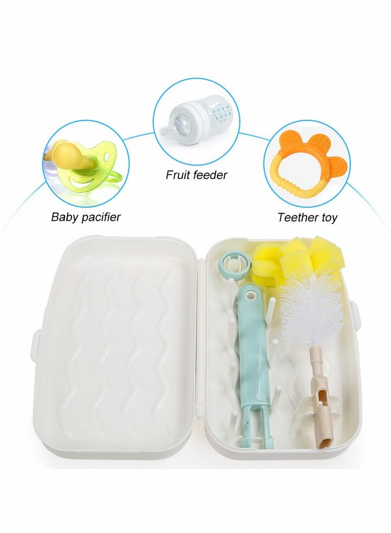 Compact Baby Bottle Drying Rack with Brush - Perfect for Working Moms, Family Visits, and Camping Adventures