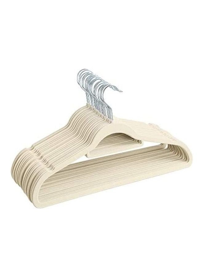 100-Piece Non Slip Velvet Hangers Beige 42x22cm