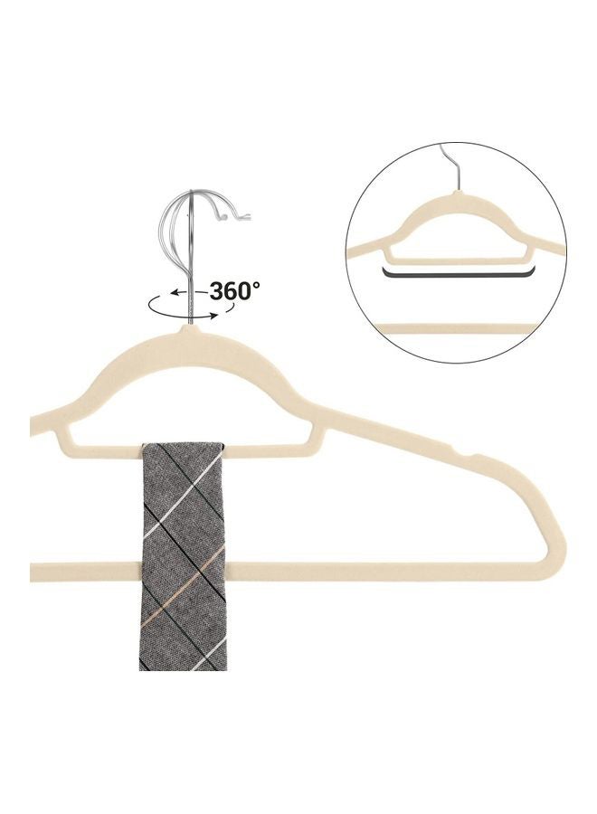 100-Piece Non Slip Velvet Hangers Beige 42x22cm