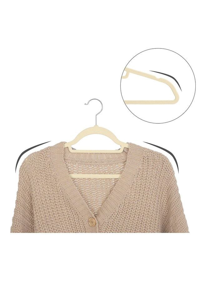 100-Piece Non Slip Velvet Hangers Beige 42x22cm