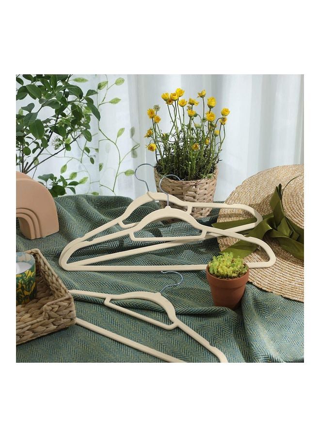 100-Piece Non Slip Velvet Hangers Beige 42x22cm