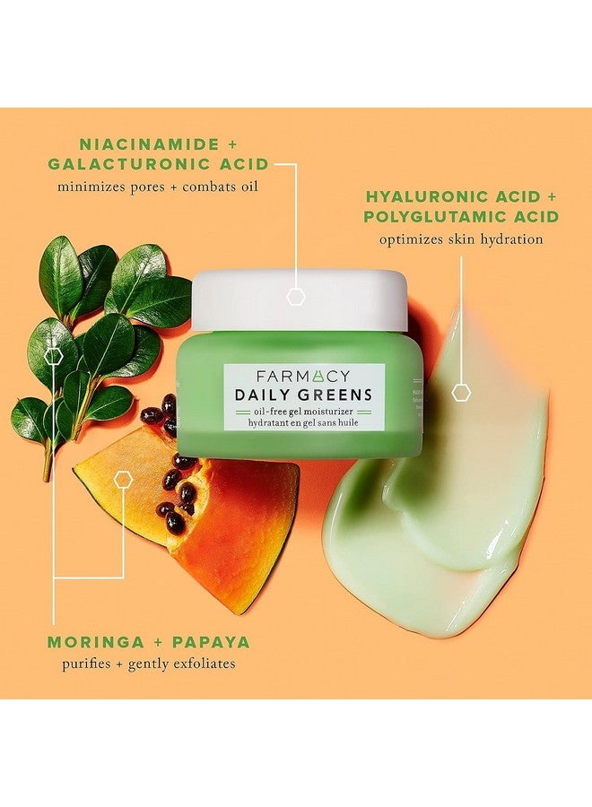 Daily Greens Oil Free Gel Face Moisturizer Daily Facial Moisturizing Cream With Hyaluronic Acid New Fragrancefree Formula