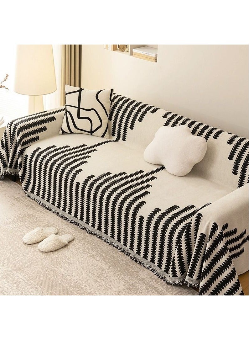 Double Sided Chenille Sofa Cover Throw Blanket
