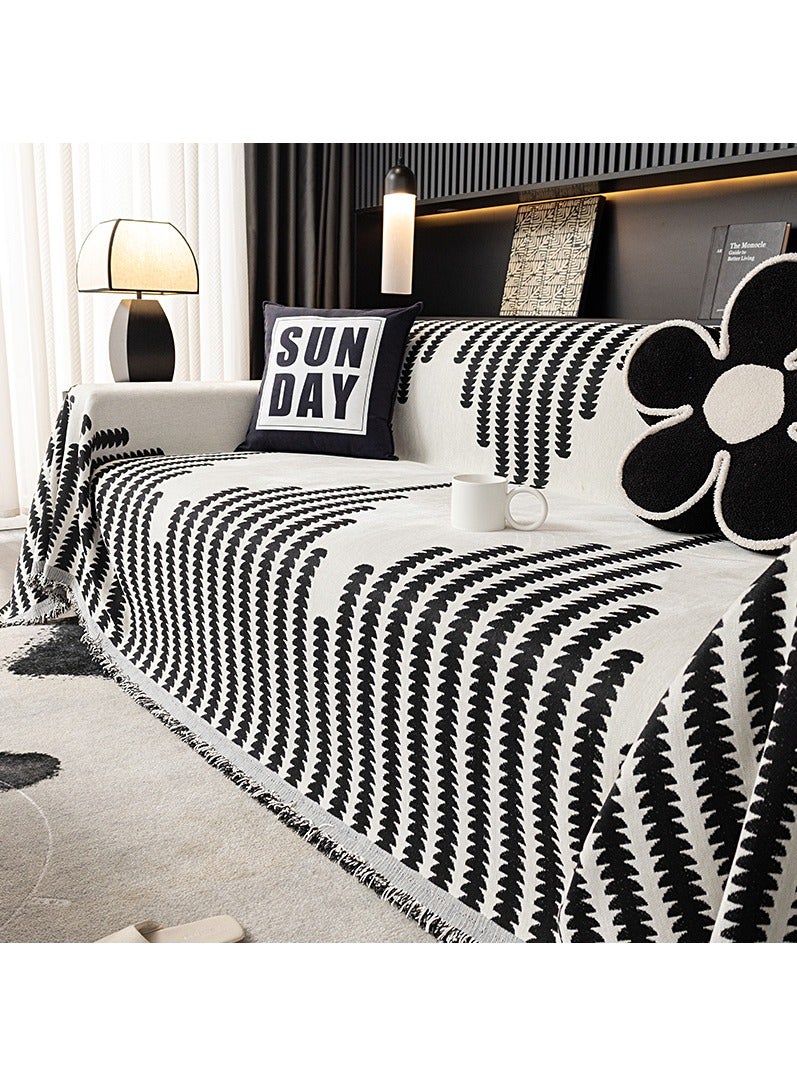 Double Sided Chenille Sofa Cover Throw Blanket