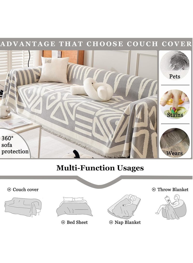 Double Sided Chenille Sofa Cover Throw Blanket