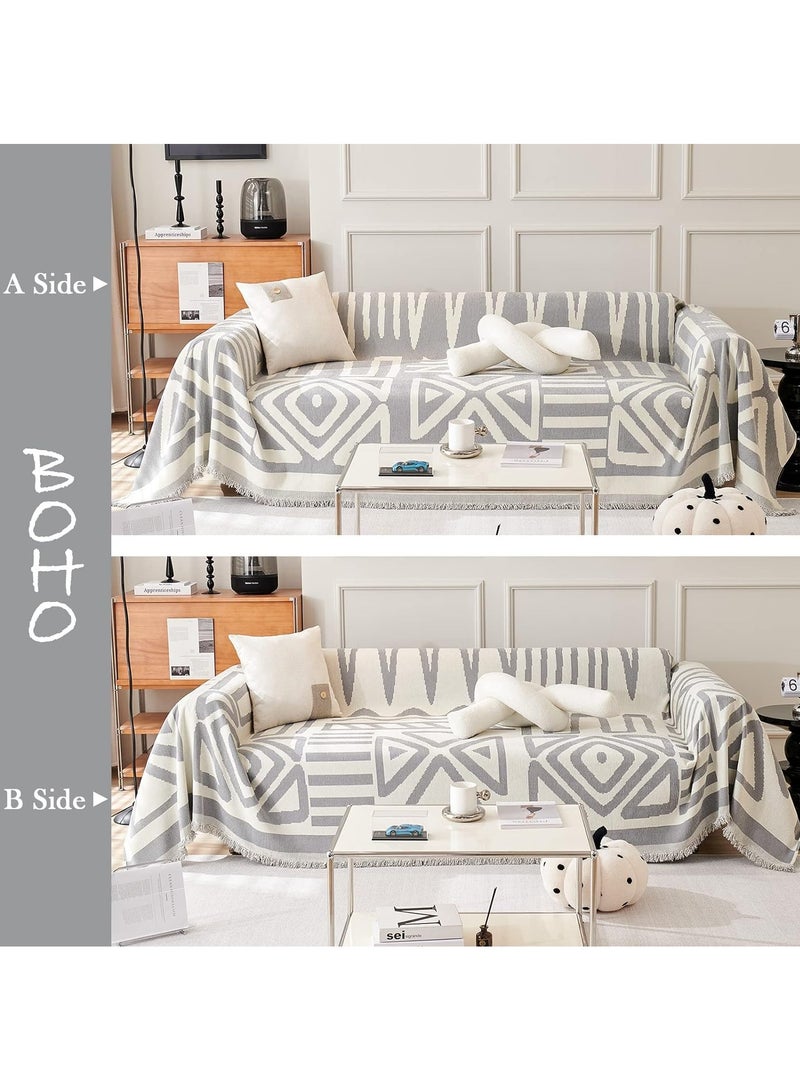 Double Sided Chenille Sofa Cover Throw Blanket
