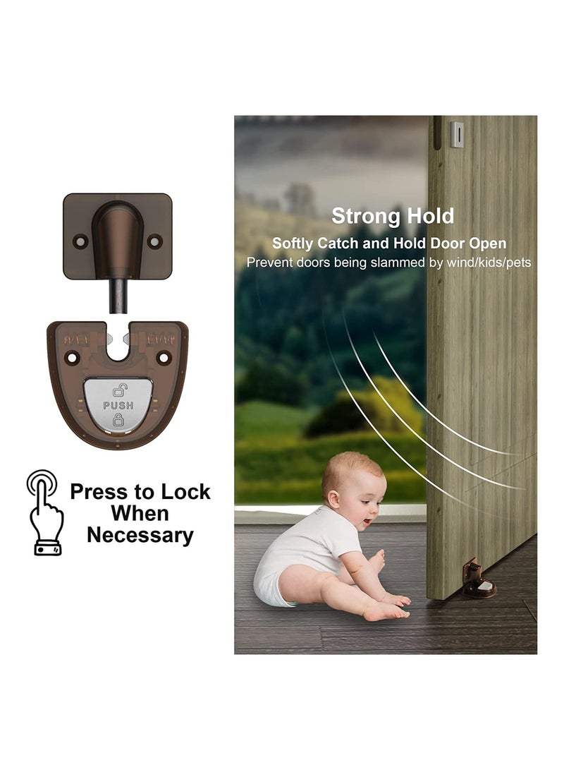 Soundless Windproof Door Holder Babyproof Mechanical Doorstop No Nail Design Green 1 Pack