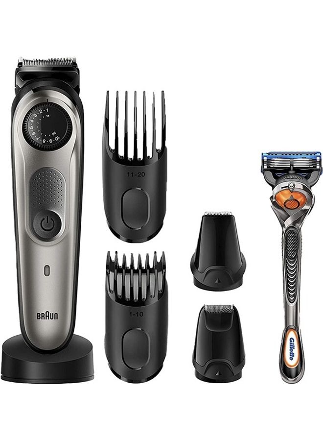 Rechargeable Beard And Hair Trimmer With Gillette Fusion 5 Proglide Razor Toiletry Set 22.5 x 6.5 x 25.2cm