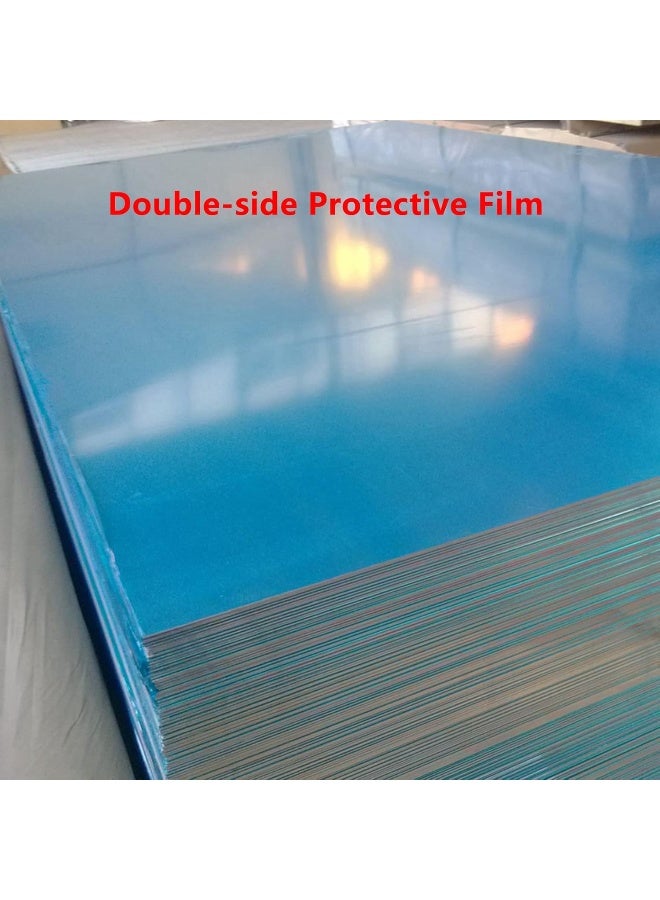 5052 H32 Aluminum Sheet Metal 12 x 12 x 1/64 (0.02”) Inch Flat Plain Thin Aluminum Plate Covered with Protective Film, Rectangle Aluminum Metal Plate for Crafting, Industrial, 0.5mm