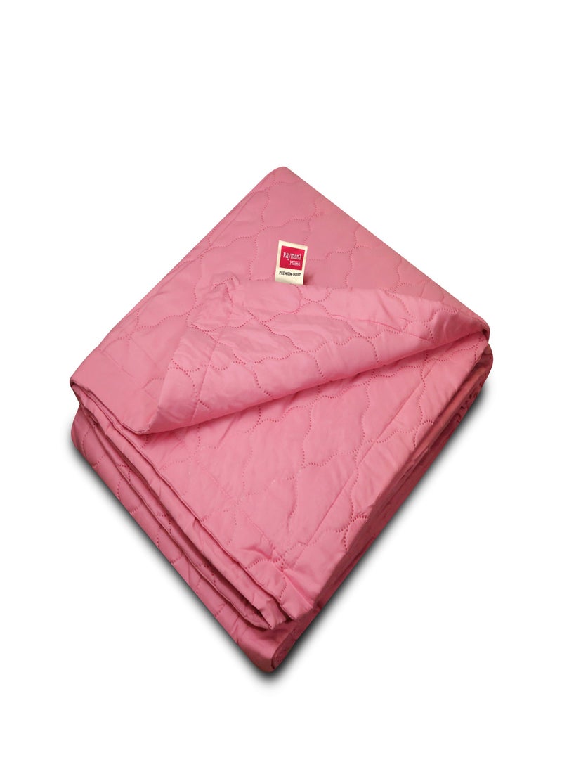 Raymond Home Microfiber Quilt All Season AC Soft Lightweight Blanket Double Bed Peach Finish  100 GSM - Pink (220 x 240 CM)