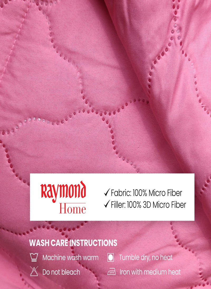 Raymond Home Microfiber Quilt All Season AC Soft Lightweight Blanket Double Bed Peach Finish  100 GSM - Pink (220 x 240 CM)