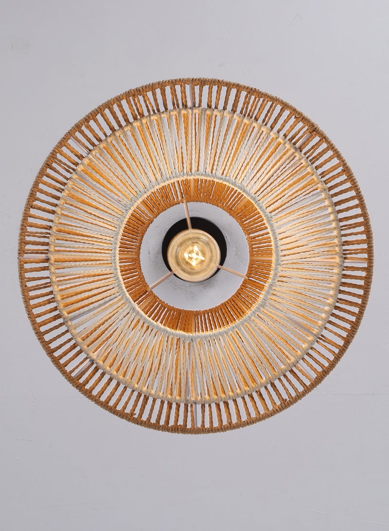 Hand Woven Bamboo Pendant Light Vintage Farmhouse Rattan Pendant Lighting Fixture Mini Retro Boho Wicker Pendant Light for Kitchen Island, Bedroom, Dining Room, Hallway, Living Room