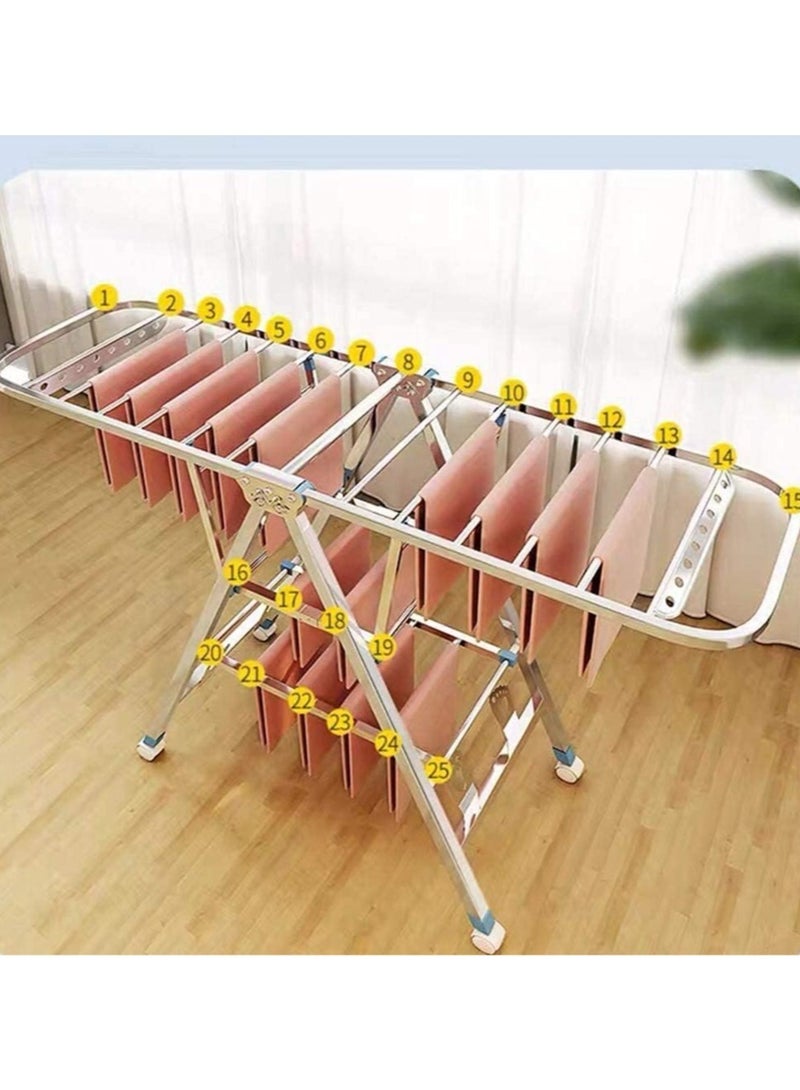 Multipurpose Easy Setup Foldable Wings Stainless Steel Clothes Hanger Drying Rack – Laundry Clothing Organization Home Essentials