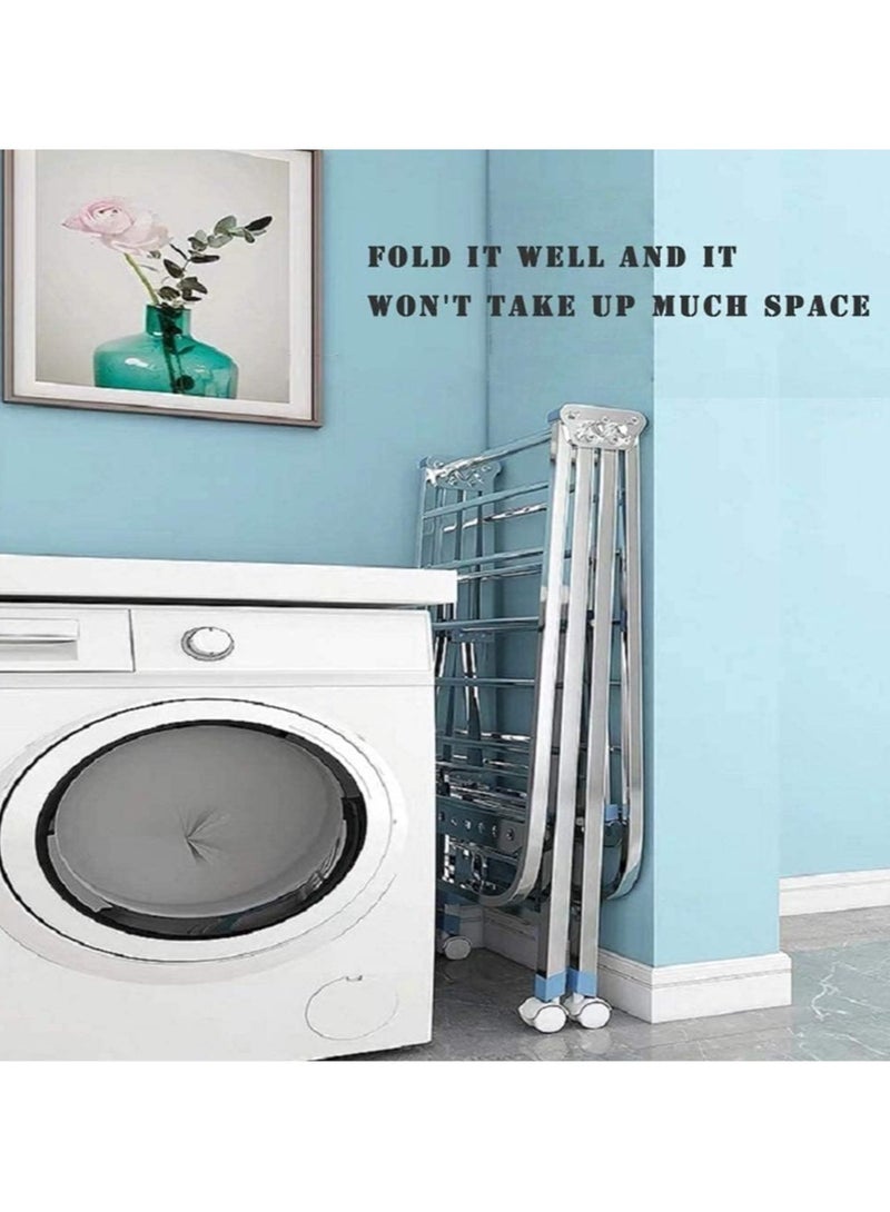 Multipurpose Easy Setup Foldable Wings Stainless Steel Clothes Hanger Drying Rack – Laundry Clothing Organization Home Essentials