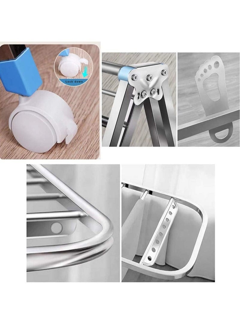 Multipurpose Easy Setup Foldable Wings Stainless Steel Clothes Hanger Drying Rack – Laundry Clothing Organization Home Essentials