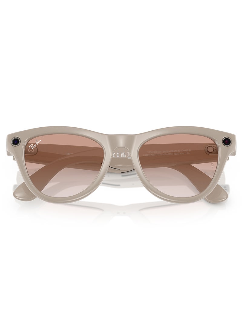 Ray-Ban Wearable x Skyler RW4010 670013-52 Chalky Grey / Cinnamon Lenses Pink