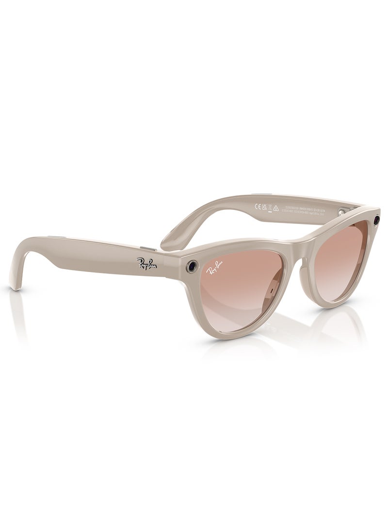 Ray-Ban Wearable x Skyler RW4010 670013-52 Chalky Grey / Cinnamon Lenses Pink