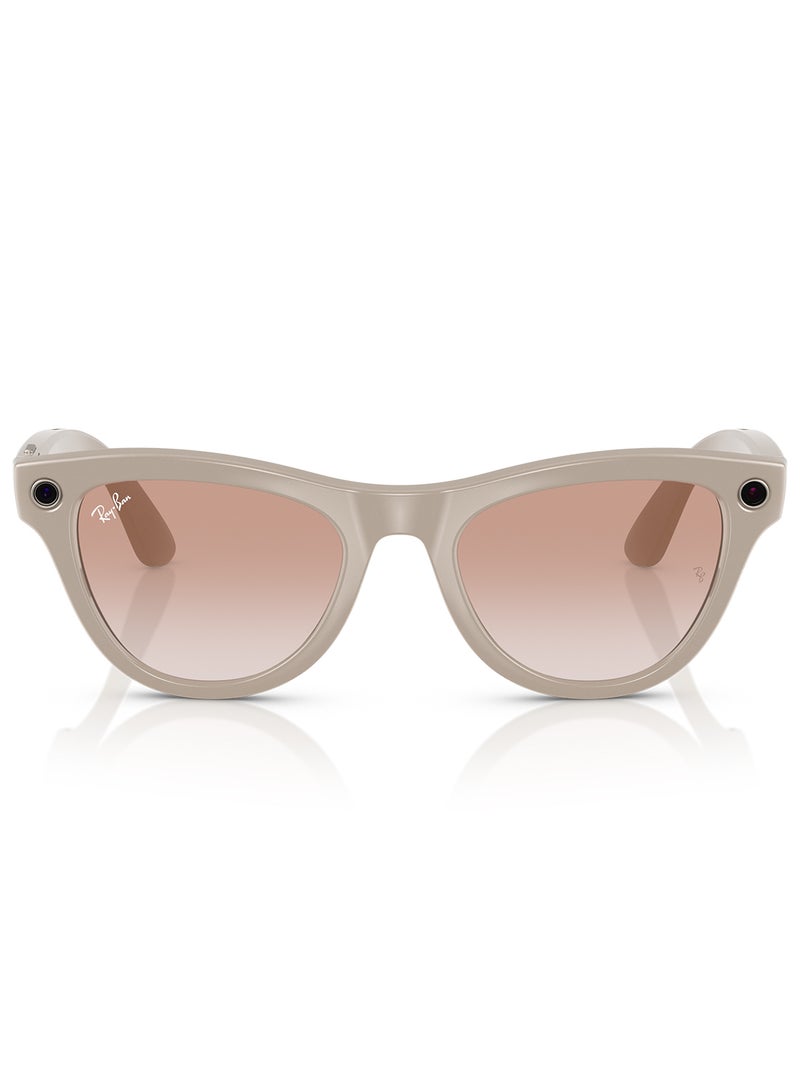 Ray-Ban Wearable x Skyler RW4010 670013-52 Chalky Grey / Cinnamon Lenses Pink