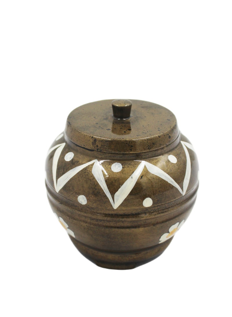 Vietnam Handmade Hand Painted Lacquer Round Pot