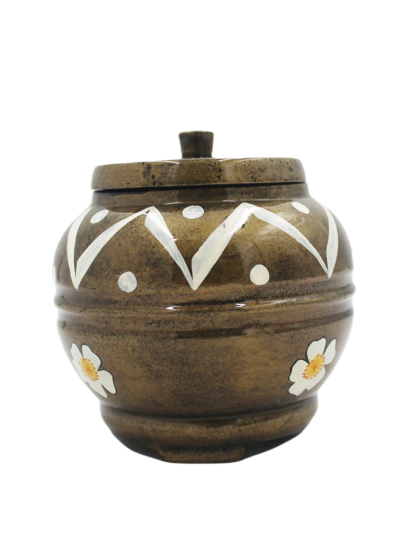 Vietnam Handmade Hand Painted Lacquer Round Pot