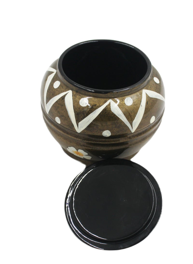 Vietnam Handmade Hand Painted Lacquer Round Pot