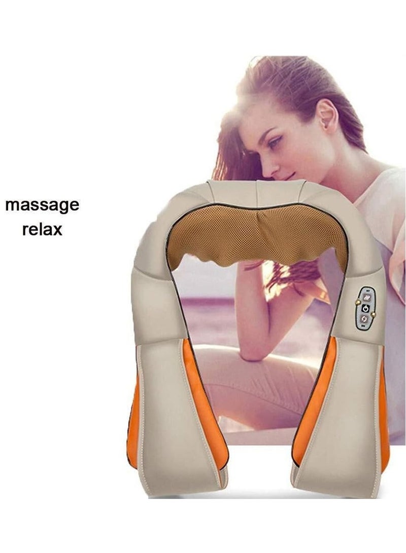 Shoulder and Neck Massager, Shawl Neck Kneading Lumbar Back Massager, Rechargeable Shiatsu Neck and Back Massager with Soothing Heat |Cordless Electric Deep Tissue 3D Kneading Massage Pillow