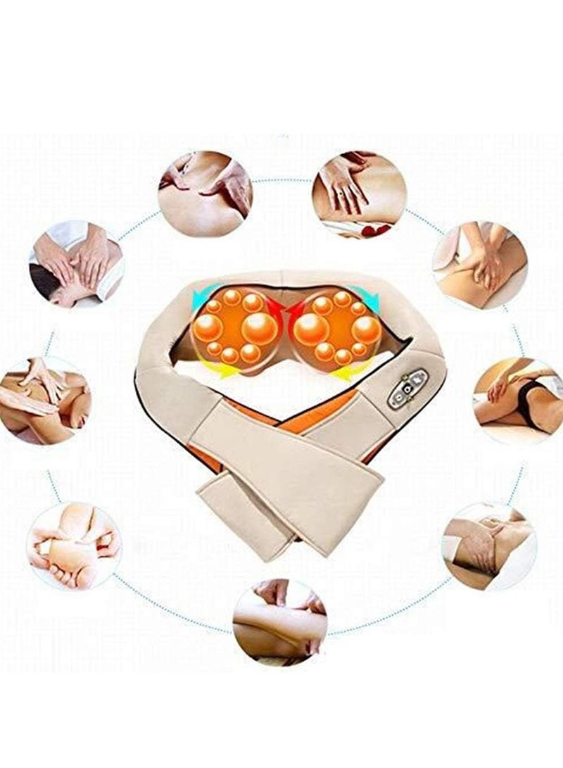 Shoulder and Neck Massager, Shawl Neck Kneading Lumbar Back Massager, Rechargeable Shiatsu Neck and Back Massager with Soothing Heat |Cordless Electric Deep Tissue 3D Kneading Massage Pillow