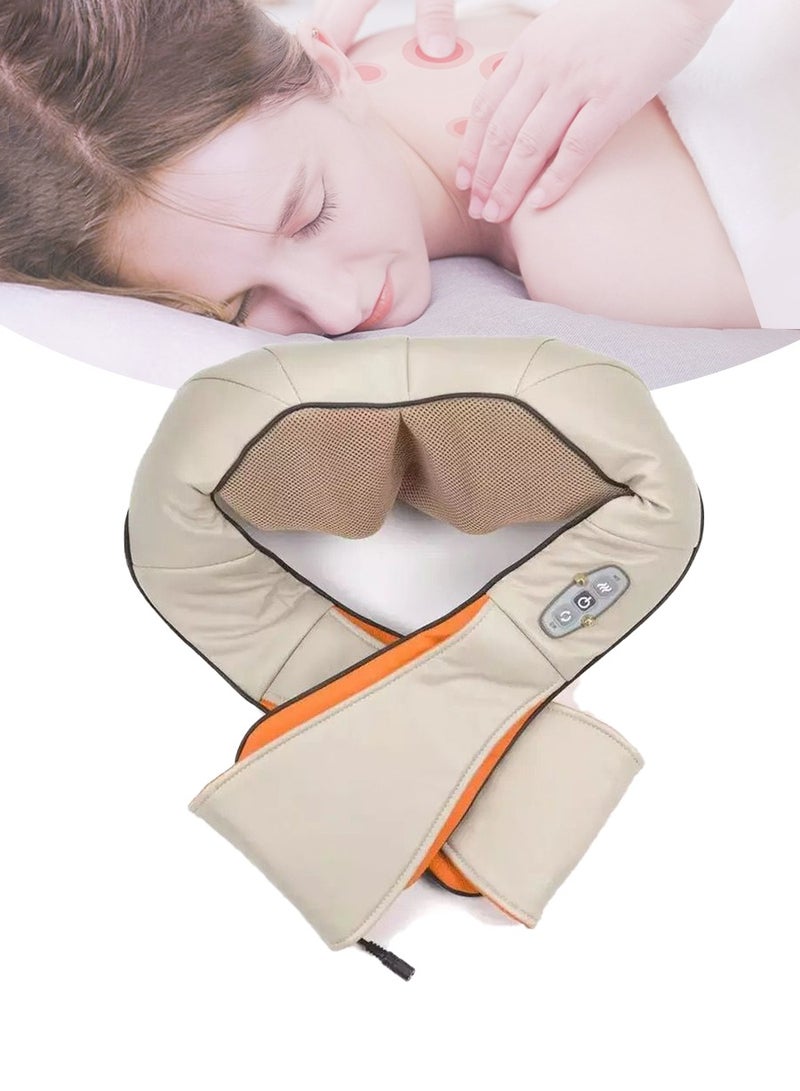 Shoulder and Neck Massager, Shawl Neck Kneading Lumbar Back Massager, Rechargeable Shiatsu Neck and Back Massager with Soothing Heat |Cordless Electric Deep Tissue 3D Kneading Massage Pillow