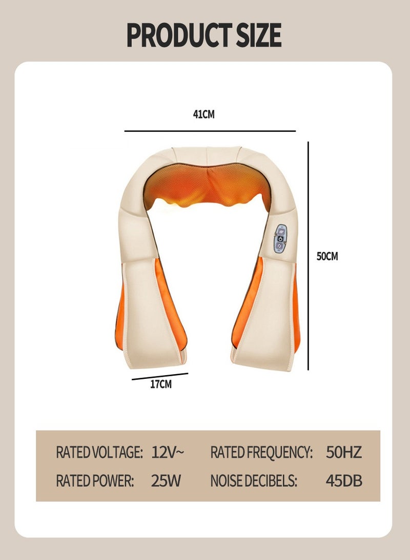 Shoulder and Neck Massager, Shawl Neck Kneading Lumbar Back Massager, Rechargeable Shiatsu Neck and Back Massager with Soothing Heat |Cordless Electric Deep Tissue 3D Kneading Massage Pillow