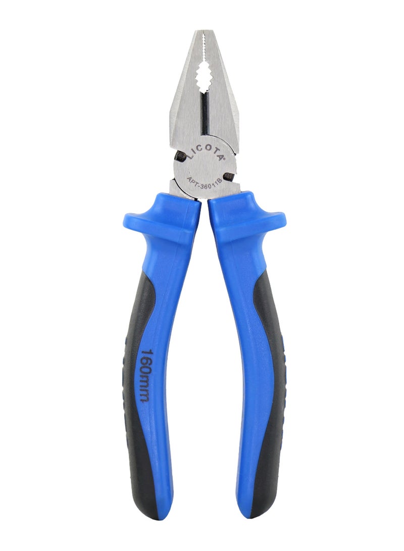 Combination Plier With Side Cutter Black/Blue/Silver 160mm