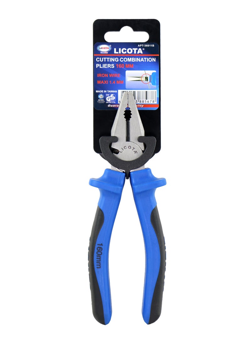 Combination Plier With Side Cutter Black/Blue/Silver 160mm