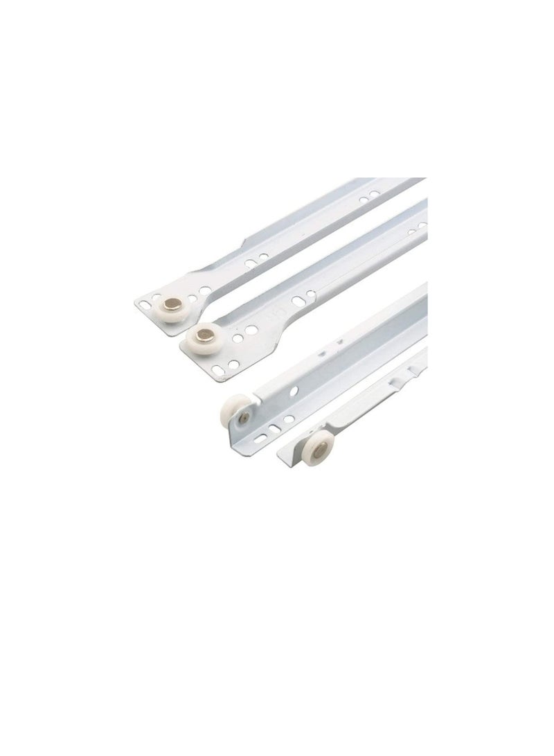 Robustline Roller Wheel Cabinet Drawer Keyboard Slide Glide Runner 2 Pairs (1.0mm Thickness), Heavy duty drawer slides (22