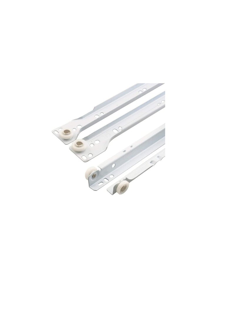 Robustline Roller Wheel Cabinet Drawer Keyboard Slide Glide Runner 2 Pairs (1.0mm Thickness), Heavy duty drawer slides (22