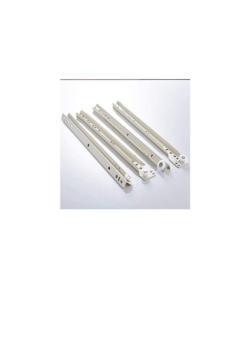 Robustline Roller Wheel Cabinet Drawer Keyboard Slide Glide Runner 2 Pairs (1.0mm Thickness), Heavy duty drawer slides (22