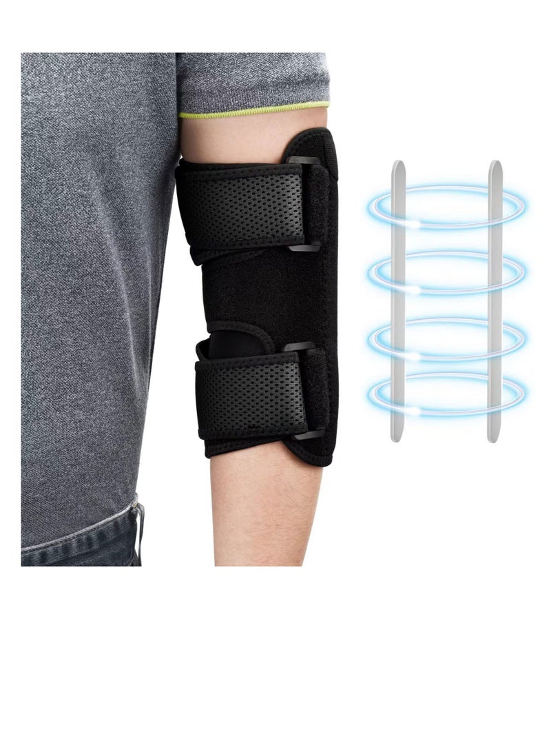 Adjustable Elbow Brace for Comfortable Sleep Support with Removable Splints for Cubital Tunnel Syndrome and Tendonitis