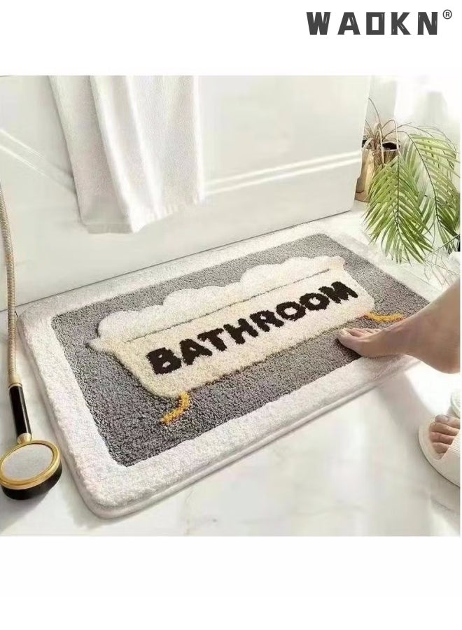 Bathroom Rug Ultra Soft Microfiber Bathroom Mats Extra Absorbent Bath Rugs Machine Washable/Dry, Non-Slip Bathroom Carpet for Tub Bathroom and Shower Anti-slip bath mat（50*80 cm）