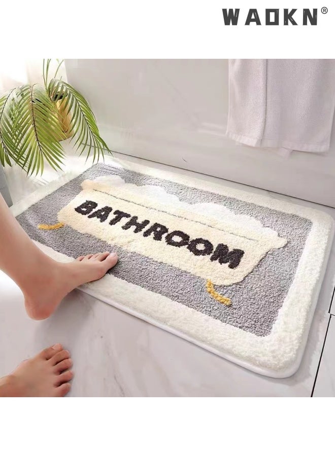 Bathroom Rug Ultra Soft Microfiber Bathroom Mats Extra Absorbent Bath Rugs Machine Washable/Dry, Non-Slip Bathroom Carpet for Tub Bathroom and Shower Anti-slip bath mat（50*80 cm）