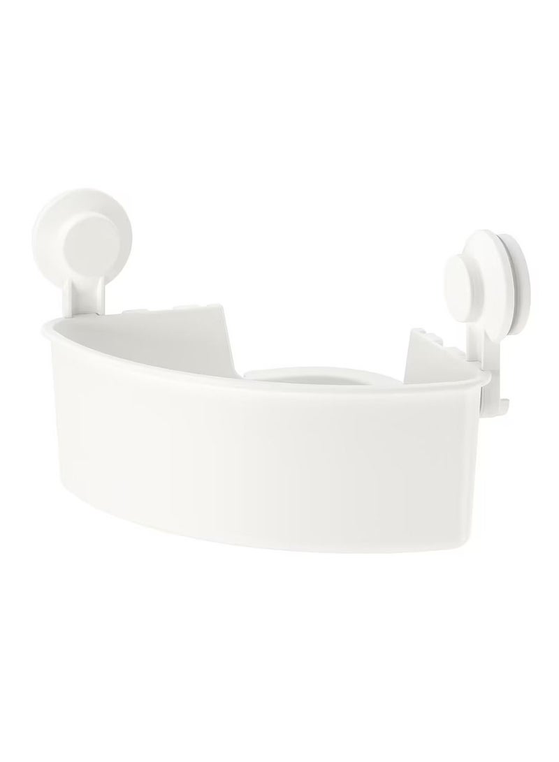 Corner Shelf Unit With Suction Cup White