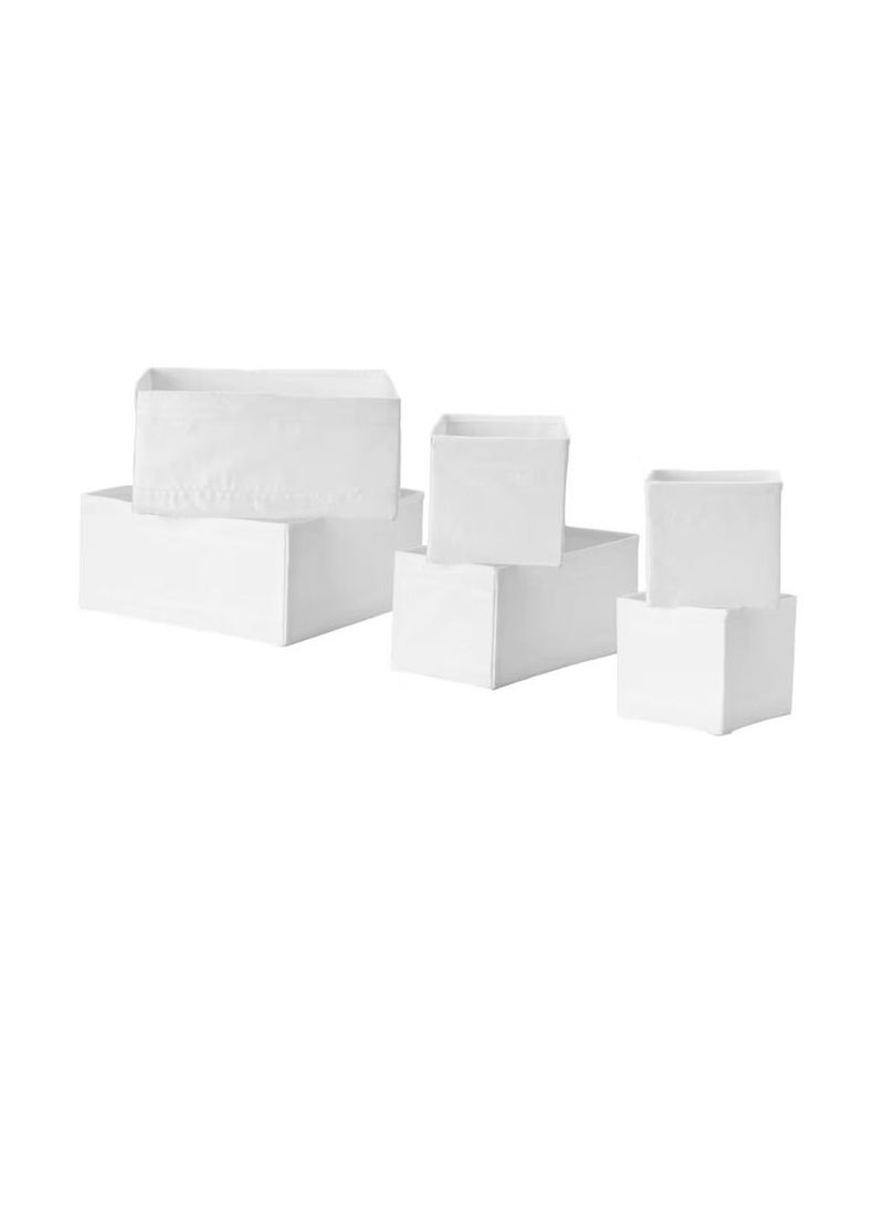 Box, set of 6, white