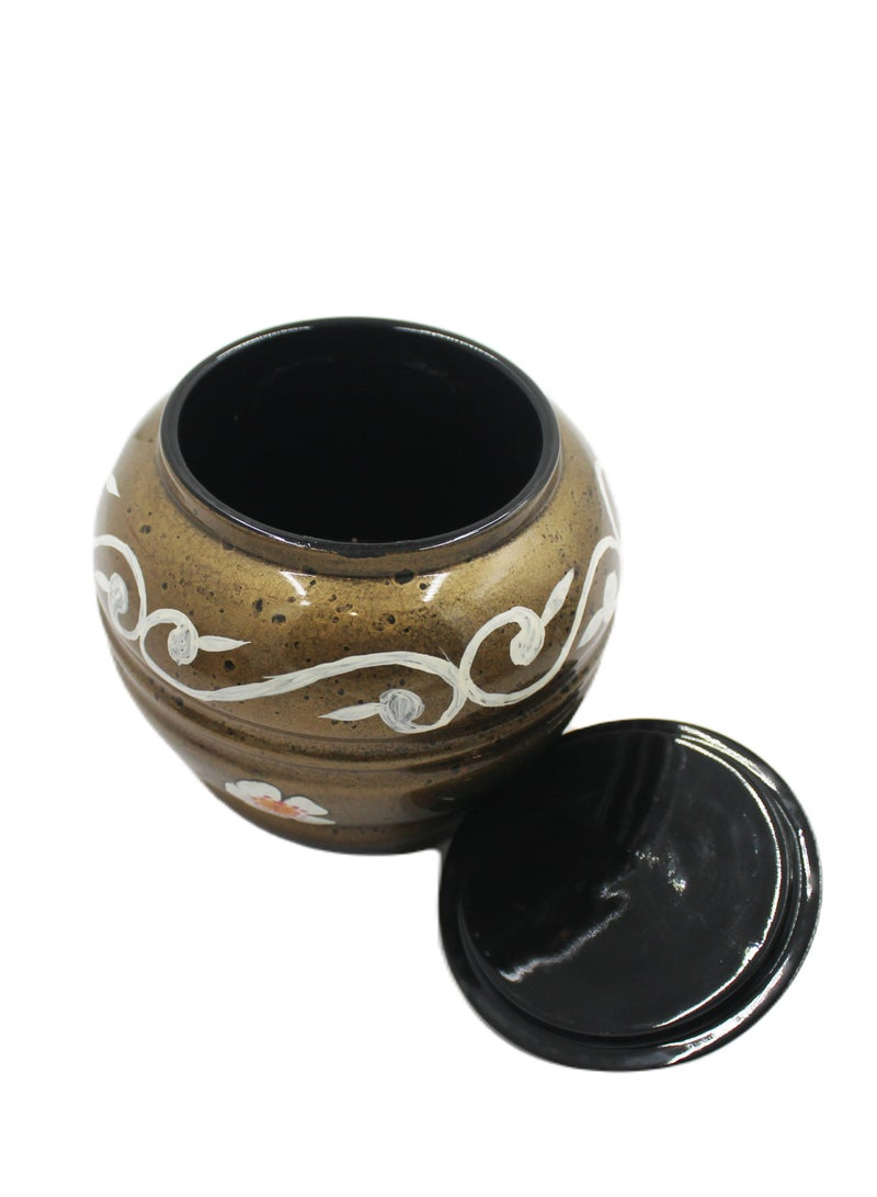 Vietnam Handmade Lacquer Painted Round Pot