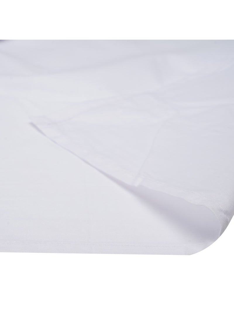 2-Piece Hometex Design Single Size Percale White Flat Sheet Set - 1 Flat Sheet (180x260cm) + 1 Pillow Cover (50x75cm)