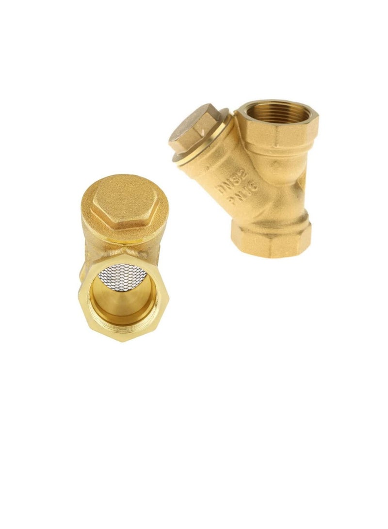 Brass Female Threaded Y Shaped Brass Strainer Filter Valve for Water, HVAC & Plumping Application (1/2 Inch)